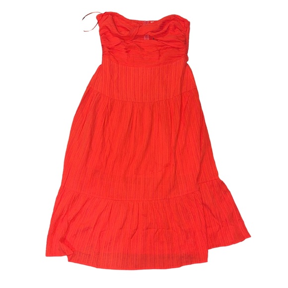 THML Josie Red Strapless Midi Dress with Bow Detail Size XL - Picture 7 of 16